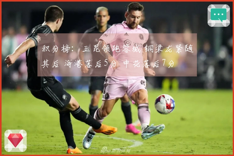 积分榜：玉昆领跑蓉城 铜梁龙紧随其后 海港落后5分 申花落后7分